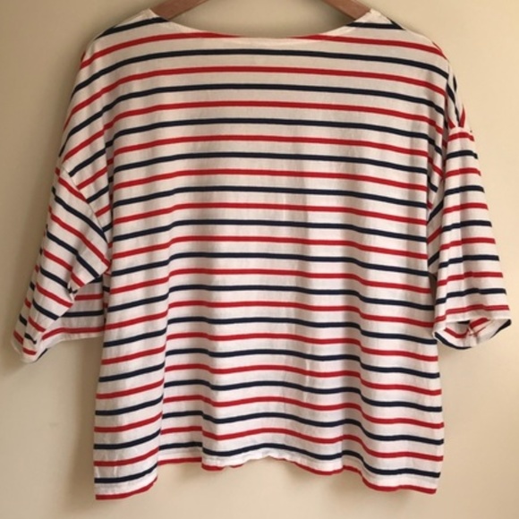 Levi's Women's Striped Short Sleeve Tee - Red, Blue, White - Picture 4 of 5